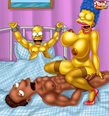 Carl Carlson MilHouse Marge Simpson Homer Simpson